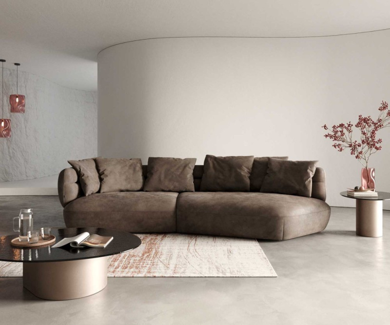 Pohovka Roya 320x140 cm mikrovlákno taupe vintage