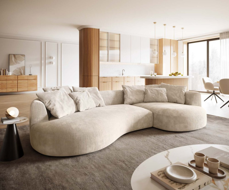 Pohovka Edina 330x170 cm manšestr béžová