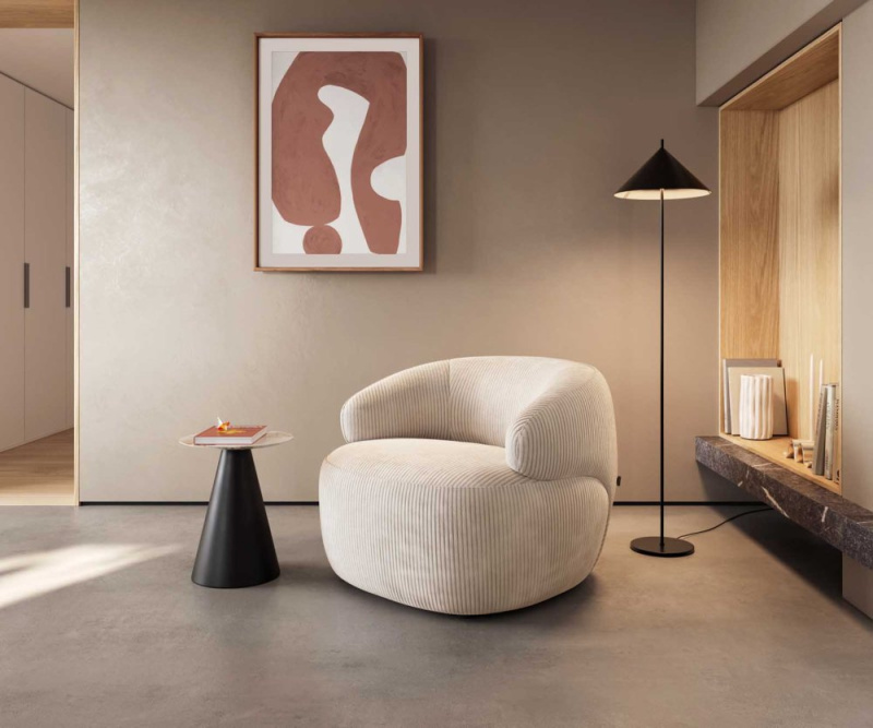 Křeslo Nova 88x88 cm manšestr béžová