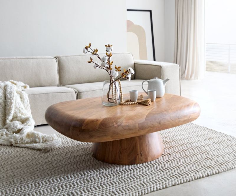 Konferenční stolek Maskat 120x90 cm přírodní akácie