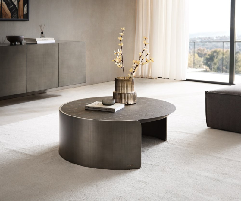 Konferenční stolek Haru 90x35 cm keramický Laminam® Noir Desir hnědá