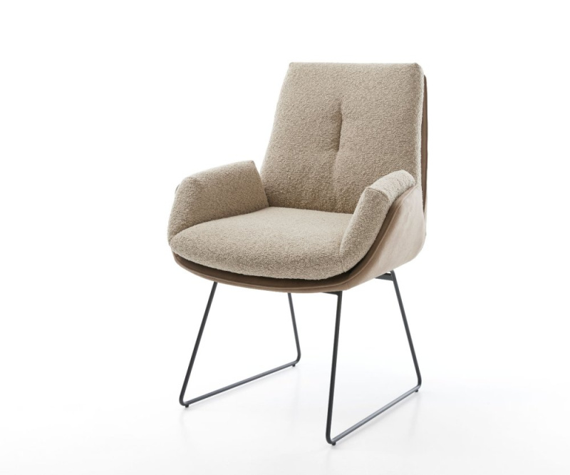 Jídelní židle Clea-Flex béžová sáně podnož černá