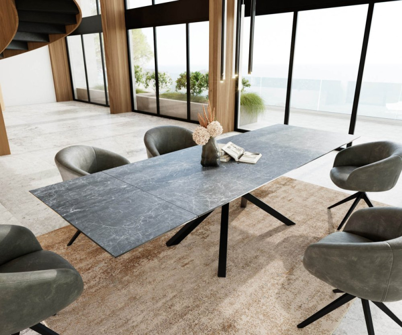 Jídelní stůl Edge 200-300x100 keramika Laminam®Nero Greco antracit