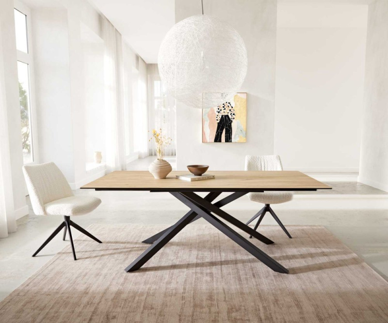 Jídelní stůl Edge 200x100 keramika Laminam® Sabbia barevný křížová