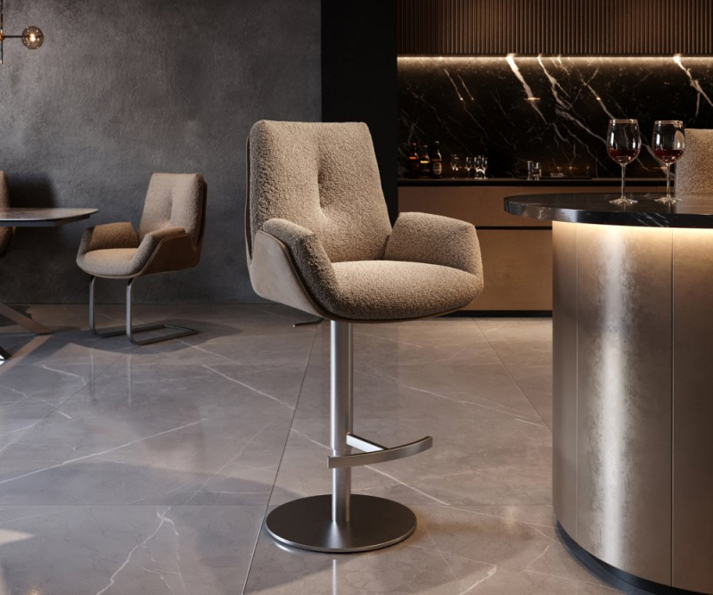 Jídelní židle Clea-Flex otočná podnož výškově nastavitelná nerezová