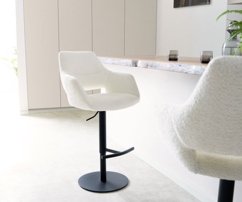 Barová židle Yago-Flex otočná podnož výškově nastavitelná kovová černá