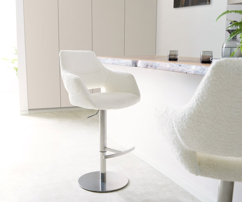 Barová židle Yago-Flex výškově nastavitelná otočná podnož nerezová