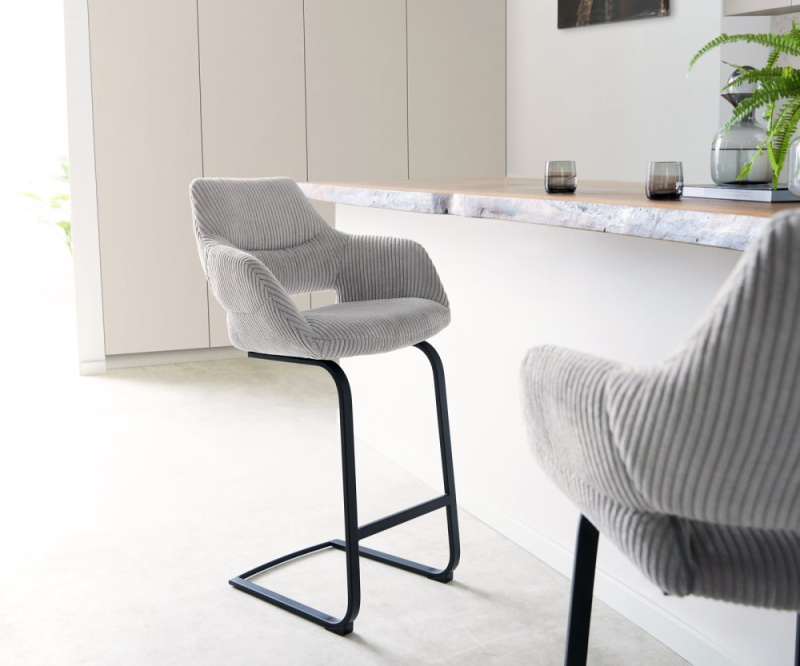 Barová židle Yago-Flex konzolová podnož plochá kov černá manšestr