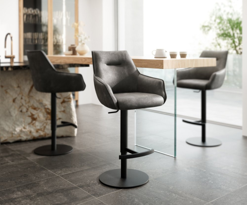 Barová židle Alja-Flex otočná podnož výškově nastavitelná kov černá