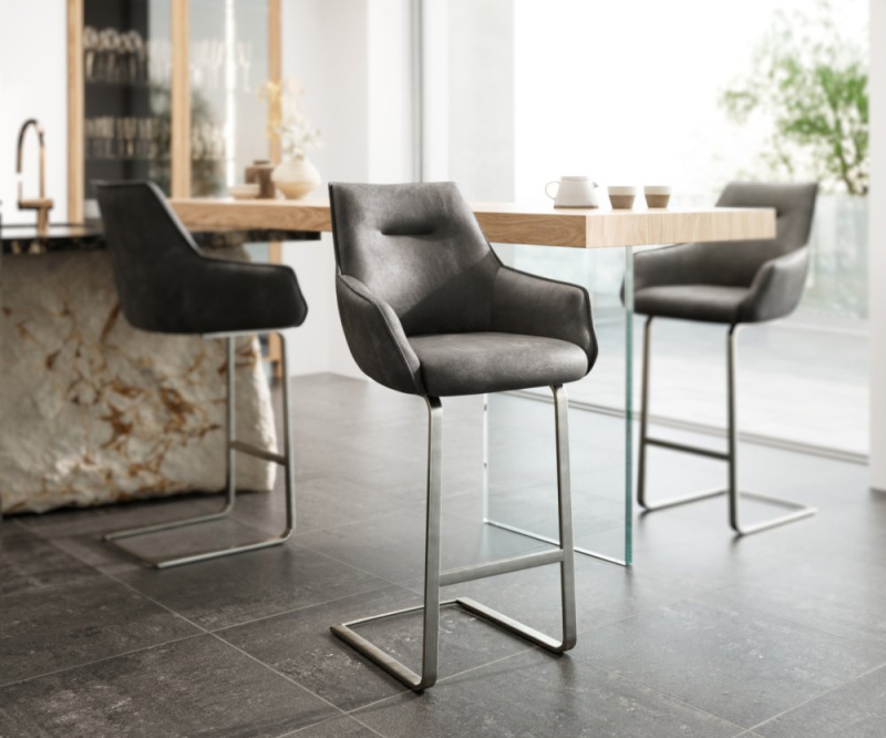 Barová židle Alja-Flex konzolová podnož plochá nerezová ocel