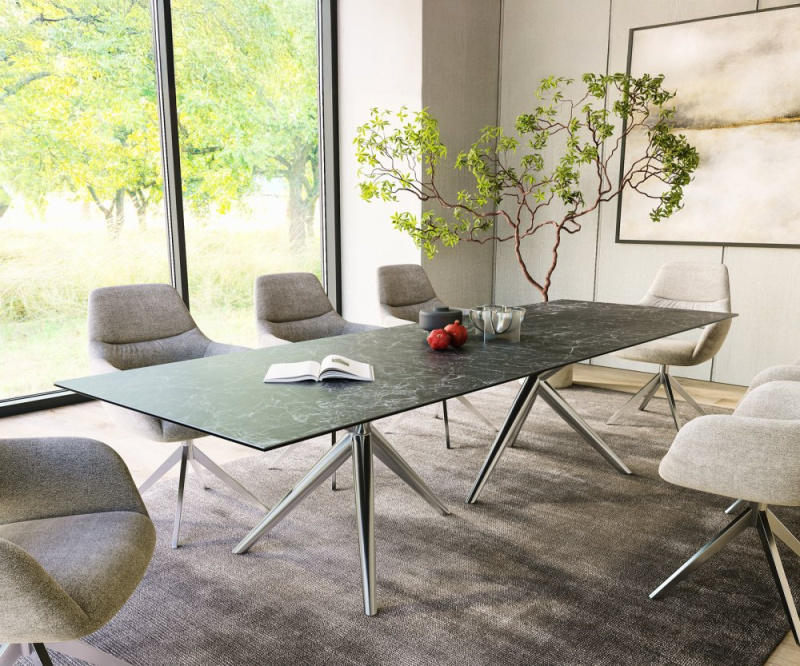 Jídelní stůl Edge 300x100 keramický Laminam®Nero Greco antracitový