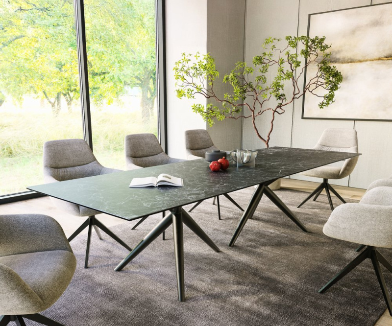 Jídelní stůl Edge 300x100 keramický Laminam®Nero Greco antracit