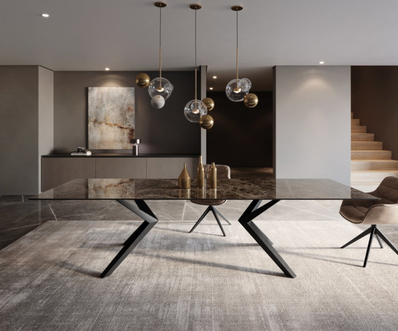 Jídelní stůl Edge 300x100 keramika Laminam® Emperador Extra Lucidato
