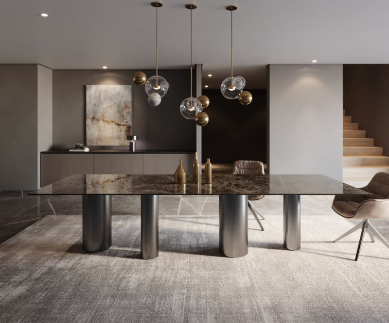 Jídelní stůl Edge 300x100 keramika Laminam® Emperador Extra Lucidato