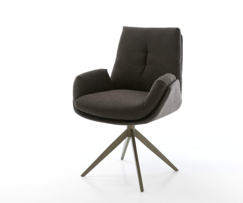 Jídelní židle Clea-Flex mix materiálů černá křížová podnož široká