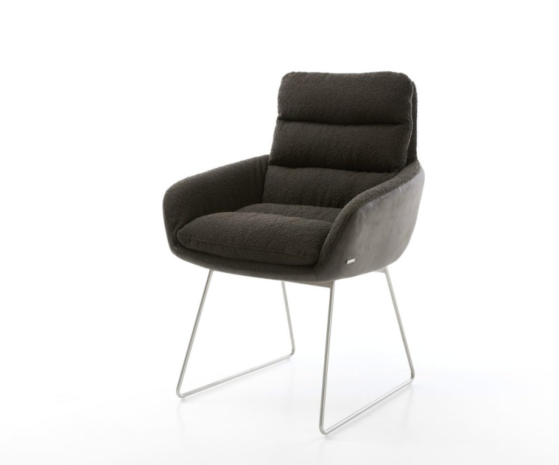 Jídelní židle Abelia-Flex s područkami mix materiálů černá tenká