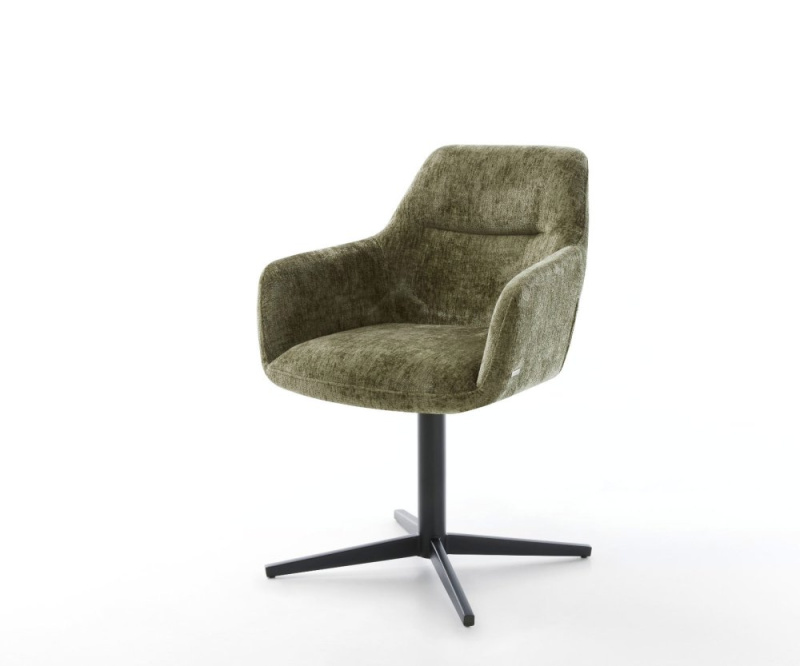 Jídelní židle Pejo-Flex žinylka olivová podnož černá 360° otočná