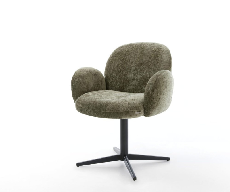 Jídelní židle Nube-Flex s područkami žinylka olivová černá křížová