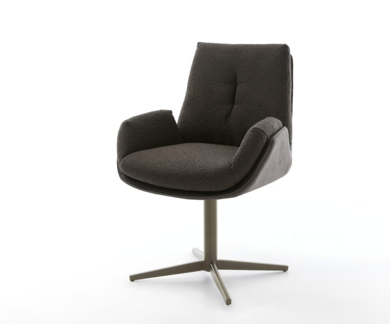 Jídelní židle Clea-Flex mix materiálů černá povrchová úprava podnož