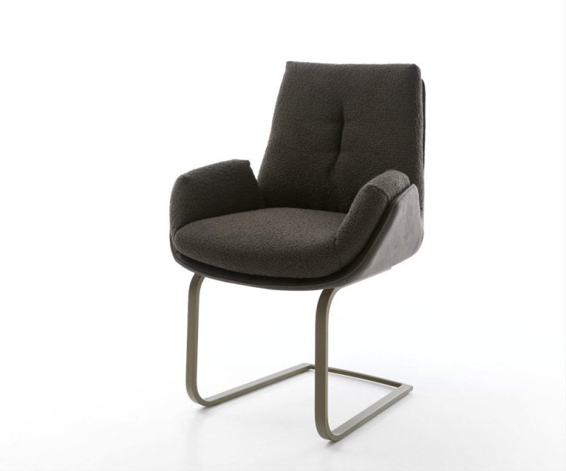 Jídelní židle Clea-Flex mix materiálů černá konzolová podnož plochá