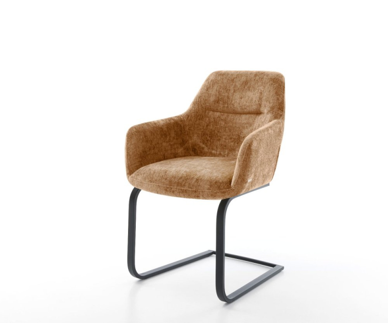 Jídelní židle Pejo-Flex žinylka rezavá konzolová podnož plochá černá