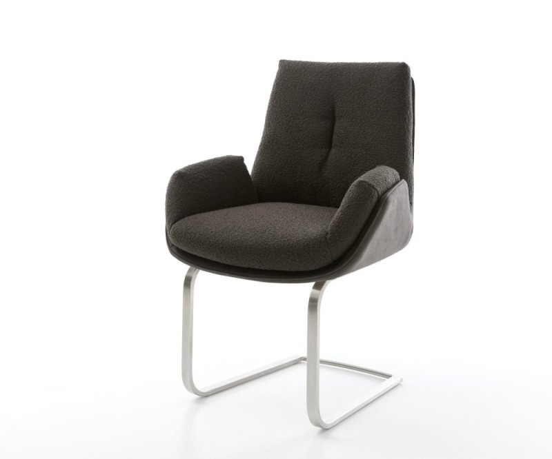 Jídelní židle Clea-Flex mix materiálů černá konzolová podnož plochá