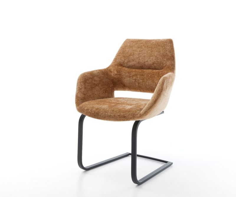 Jídelní židle Yago-Flex s područkami žinylka rezavá konzolová podnož