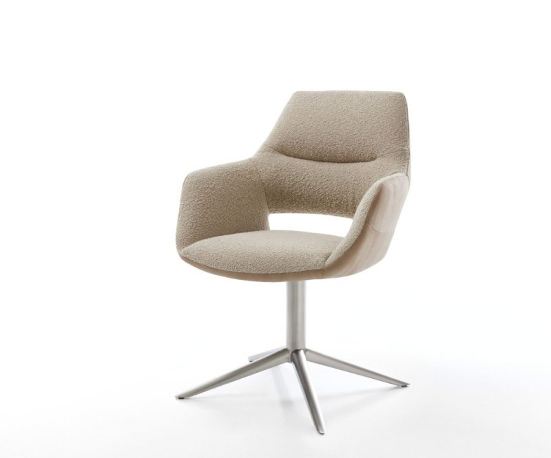 Otočná židle Yago-Flex s područkami Směs materiálů Bahno Podnož