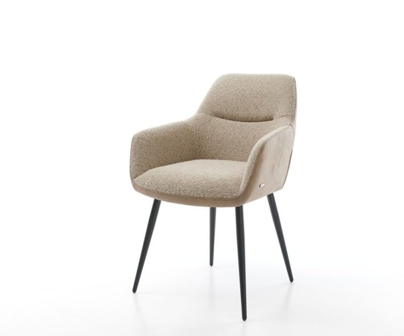 Jídelní židle Pejo-Flex mix materiálů béžová podnož zúžená černá