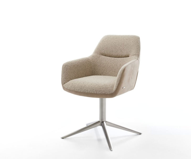 Otočná židle Pejo-Flex směs materiálů bláto Podstavec z nerezové oceli