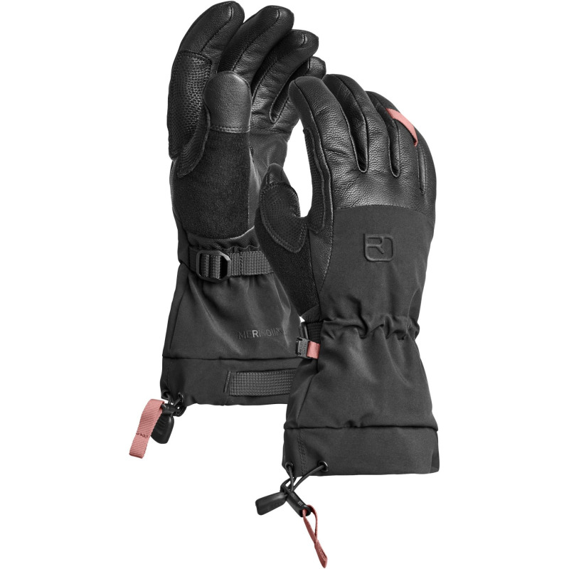 Ortovox Merino Freeride, lyžařské rukavice, dámské, černé