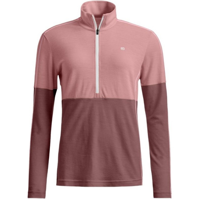 Ortovox 185 Rock'n'Wool Zip Neck, dámská, růžová