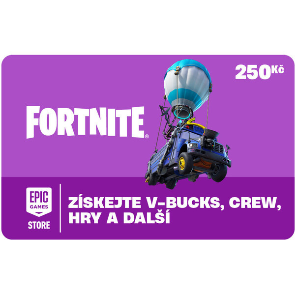 Dárková karta Fortnite 250 CZK (online kód)
