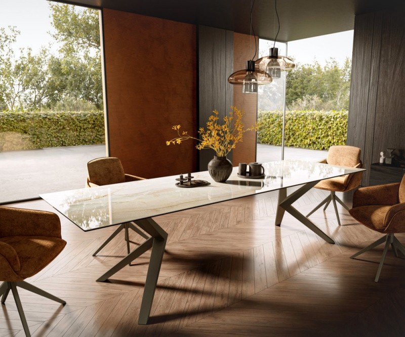 Jídelní stůl Edge 300x100 Keramika Laminam® Onice Oro ?Zenthara