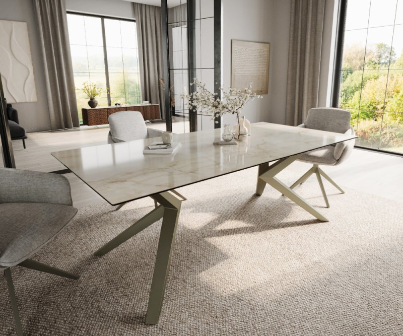 Jídelní stůl Edge 200x100 keramický Laminam® Onice Oro ?Zenthara