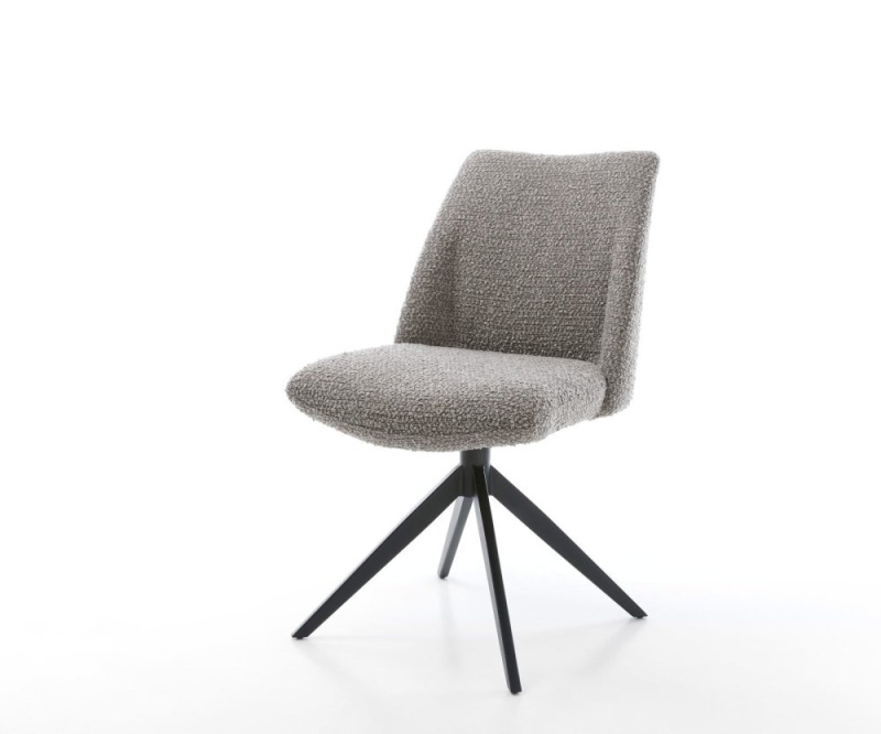 Otočná židle Elso-Flex Bouclé Stříbrnošedá Křížový rám široký Černá