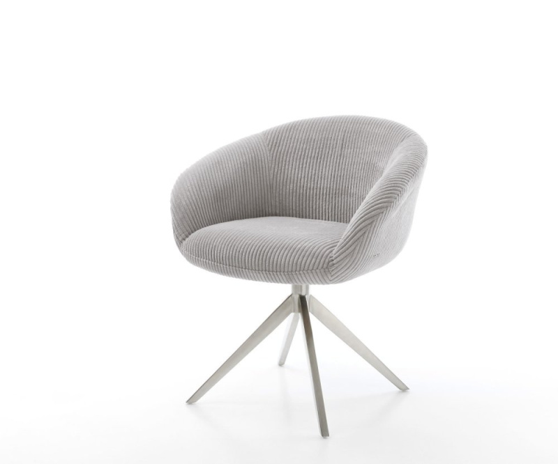 Otočná židle Vinka-Flex s područkami Šňůra stříbrno-šedá Křížový rám