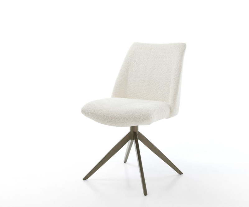 Otočná židle Elso-Flex Bouclé Bílý křížový rám široký Efektní