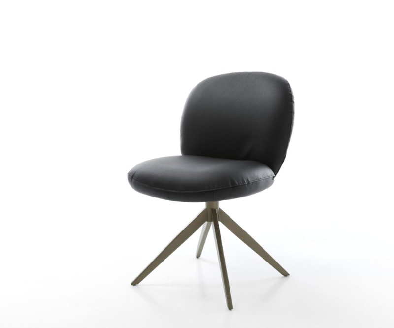 Otočná židle Nube-Flex Pravá kůže Černý křížový rám široký Efektní