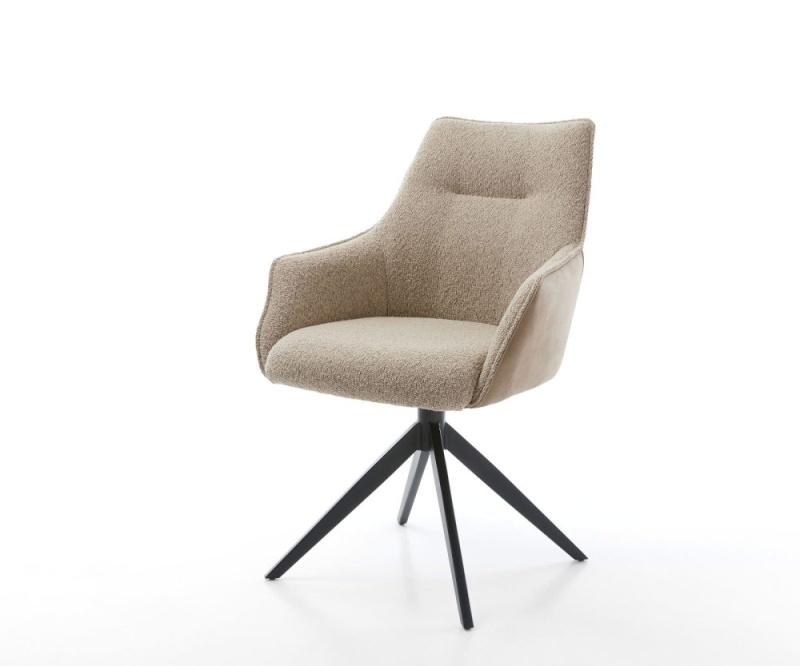 Otočná židle Alja-Flex s područkami Směs materiálů Bláto Křížový rám