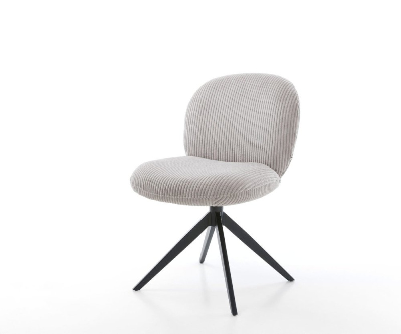 Otočná židle Nube-Flex Cord Stříbrnošedá Křížový rám široký Černá