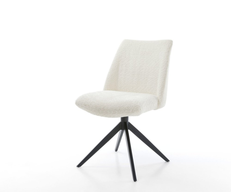 Otočná židle Elso-Flex Bouclé Bílá Křížový rám široký Černá Otočná