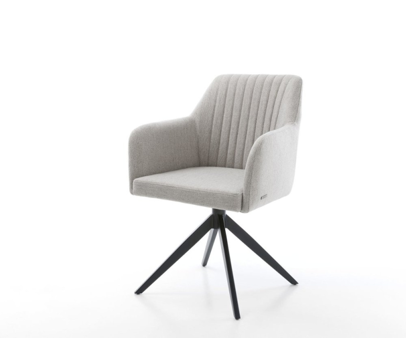 Otočná židle Greg-Flex Stripes Světle šedá Křížový rám široký Černá