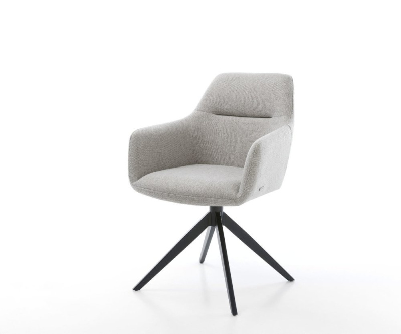 Otočná židle Pejo-Flex Stripes Světle šedá Křížový rám široký Černá