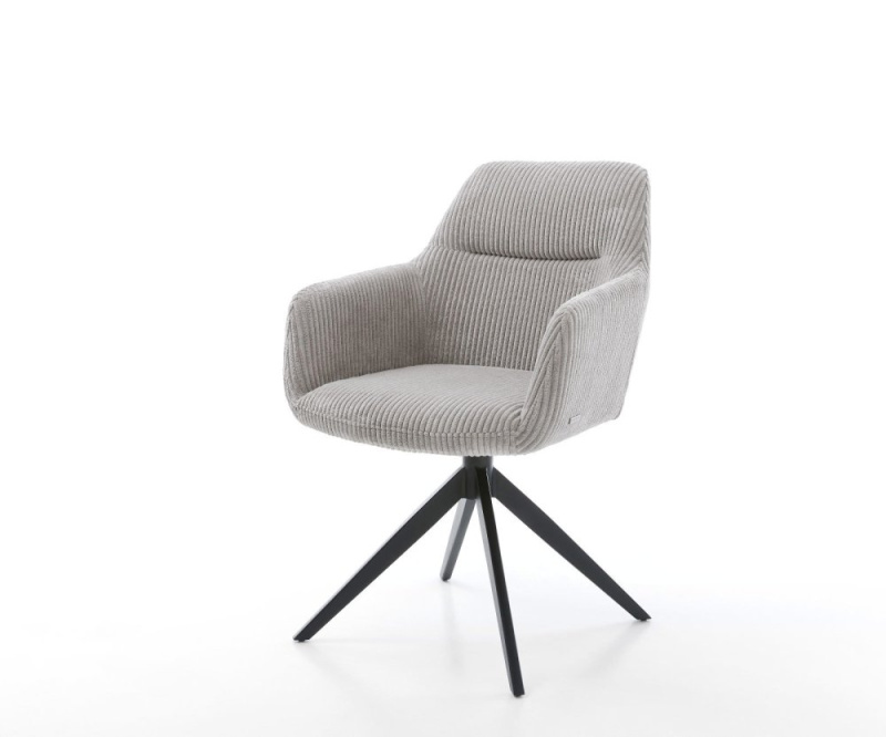 Otočná židle Pejo-Flex Cord Stříbrnošedá Křížový rám široký Černá