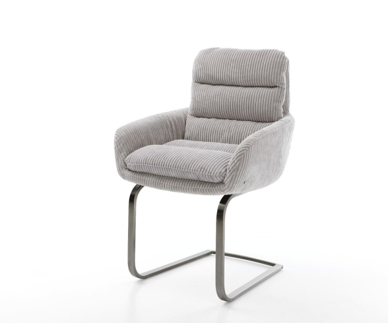 Konzolová židle Abelia-Flex s područkami Cord silver grey Konzolová