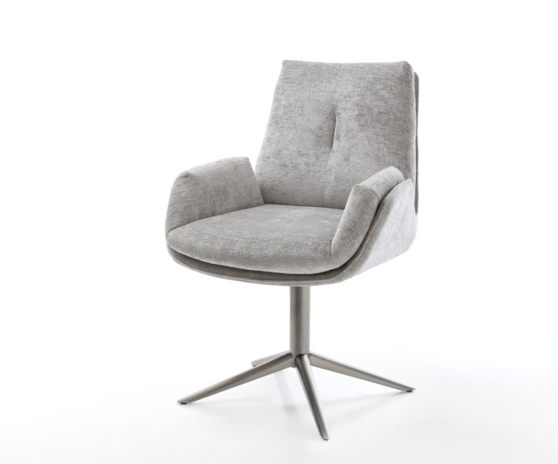 Otočná židle Clea-Flex žinylka stříbrná šedá podnož grafitová 360°