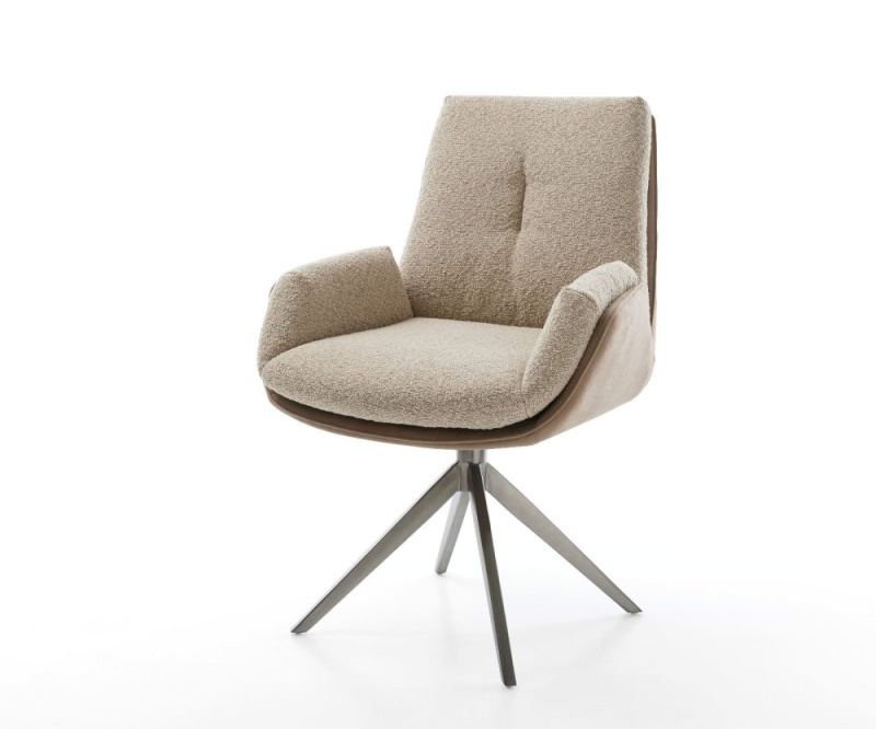 Otočná židle Clea-Flex směs materiálů bláto křížový rám široký grafit