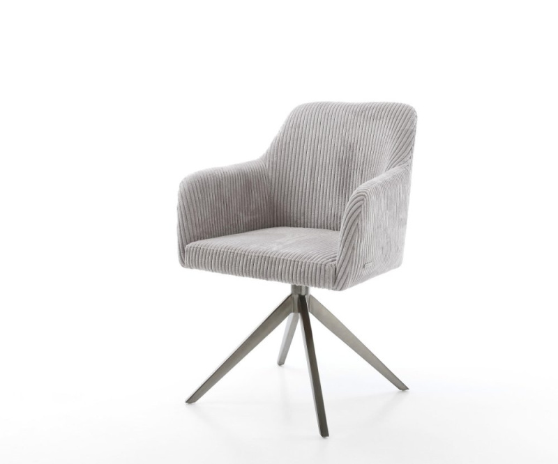 Otočná židle Greg-Flex Cord Stříbrnošedá Křížový rám široký Grafitový