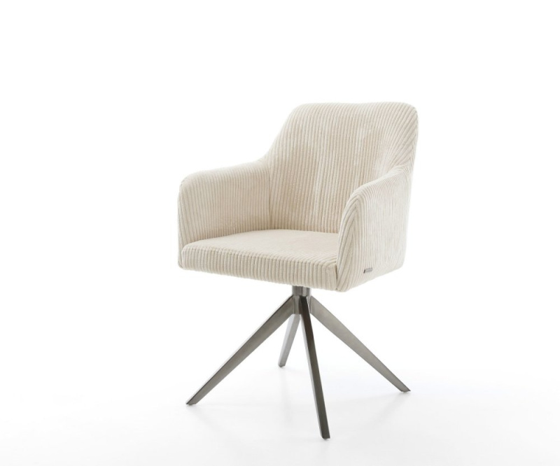 Otočná židle Greg-Flex Cord béžová Křížový rám široký grafitový 360°